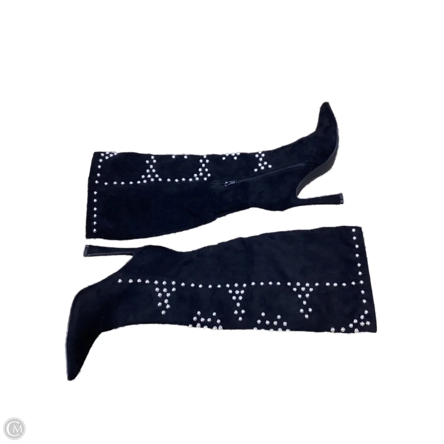 Boots Knee Heels By Clothes Mentor In Black, Size: 5.5