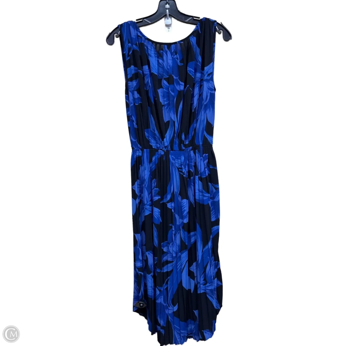 Dress Casual Midi By Ann Taylor In Black & Blue, Size: S