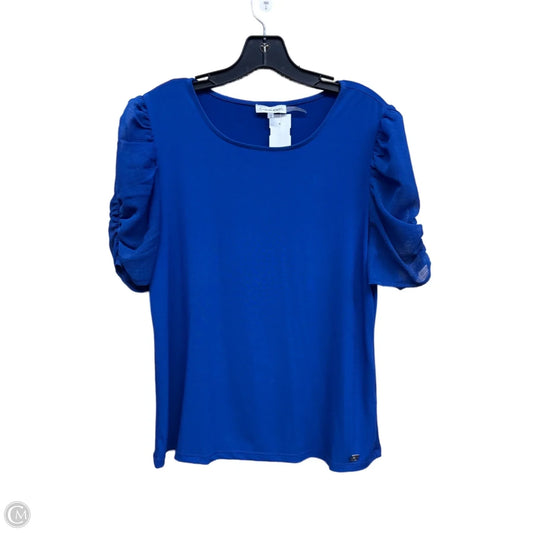 Top Short Sleeve By Calvin Klein In Blue, Size: M