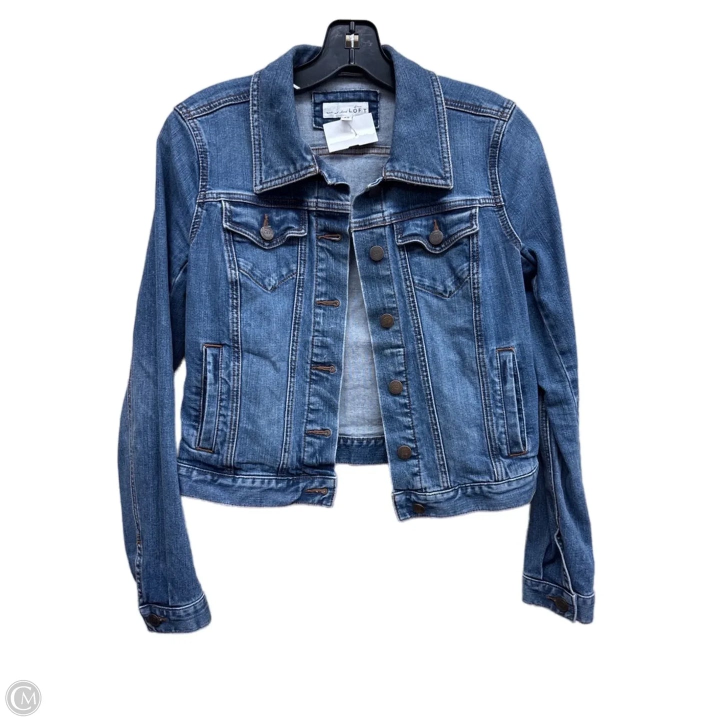 Jacket Denim By Loft In Blue Denim, Size: Xs