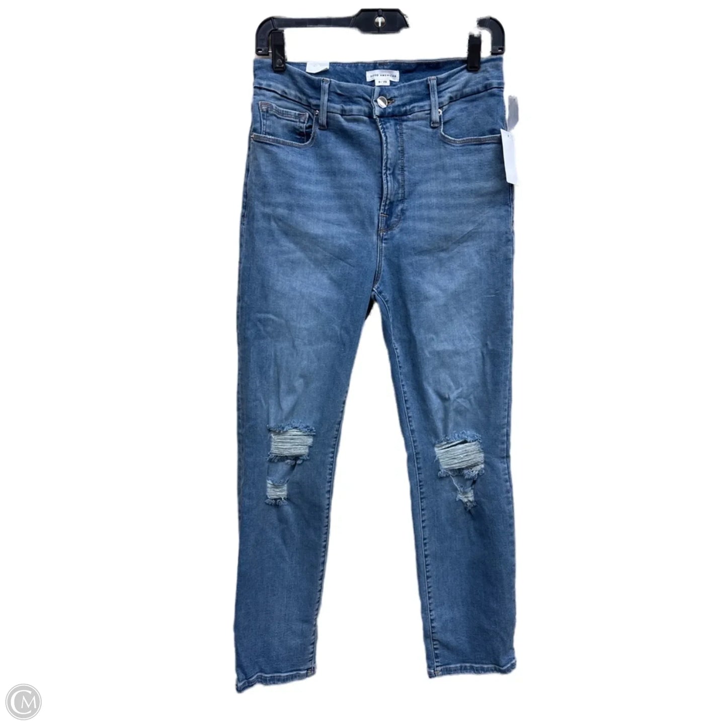 Jeans Straight By Good American In Blue Denim, Size: 8