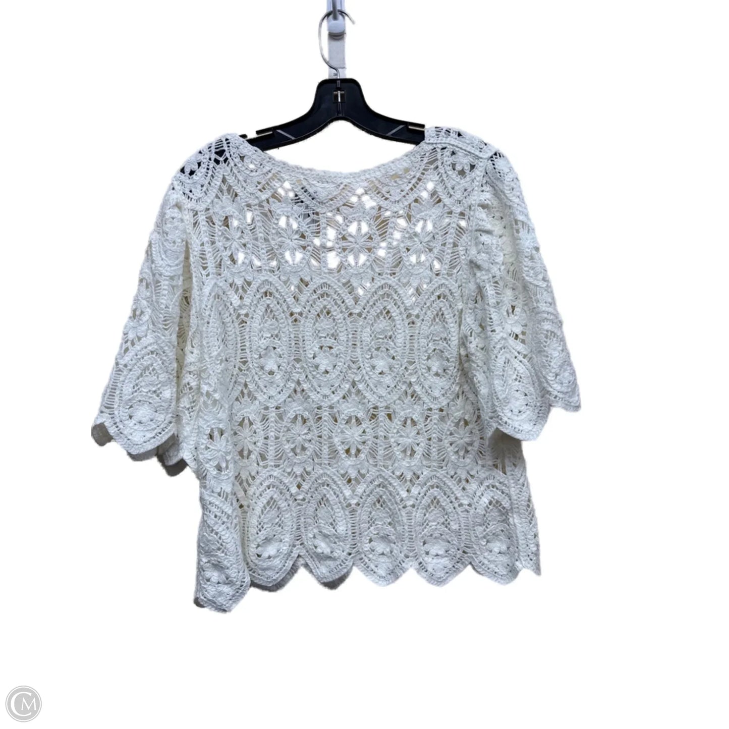 Top Short Sleeve By Solitaire In Cream, Size: M