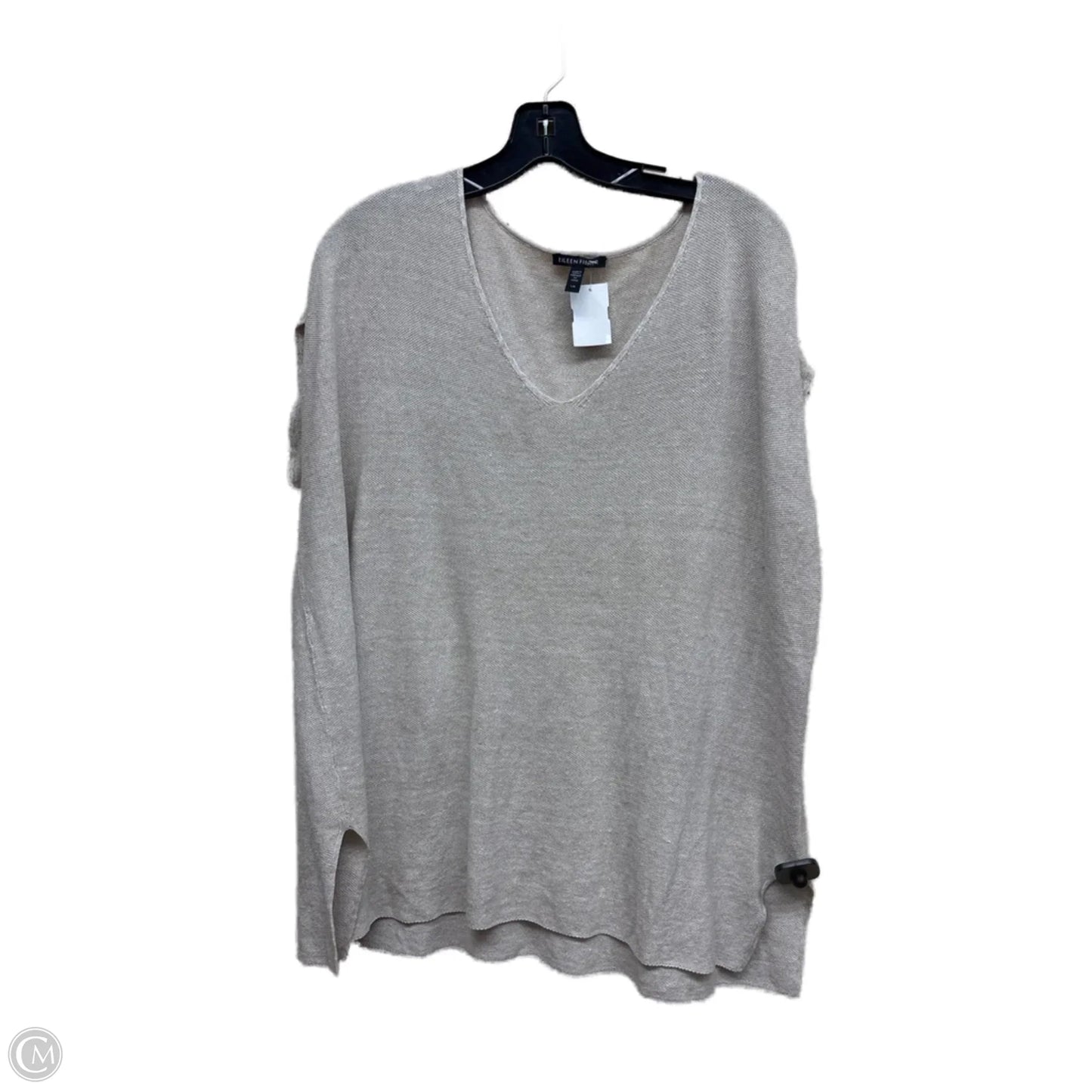 Top Short Sleeve By Eileen Fisher In Tan, Size: L