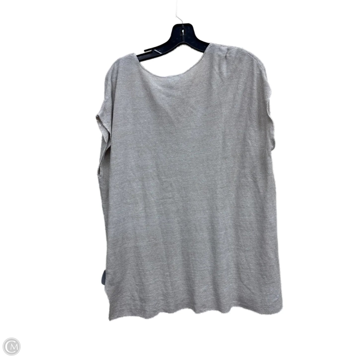 Top Short Sleeve By Eileen Fisher In Tan, Size: L