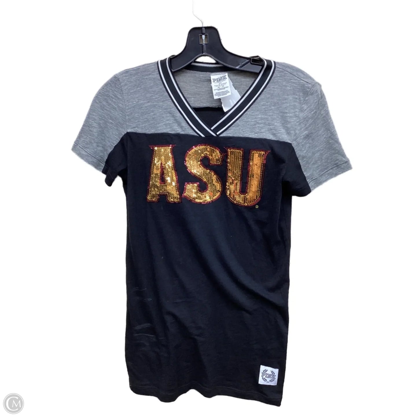 Top Short Sleeve By Pink In Grey, Size: Xs