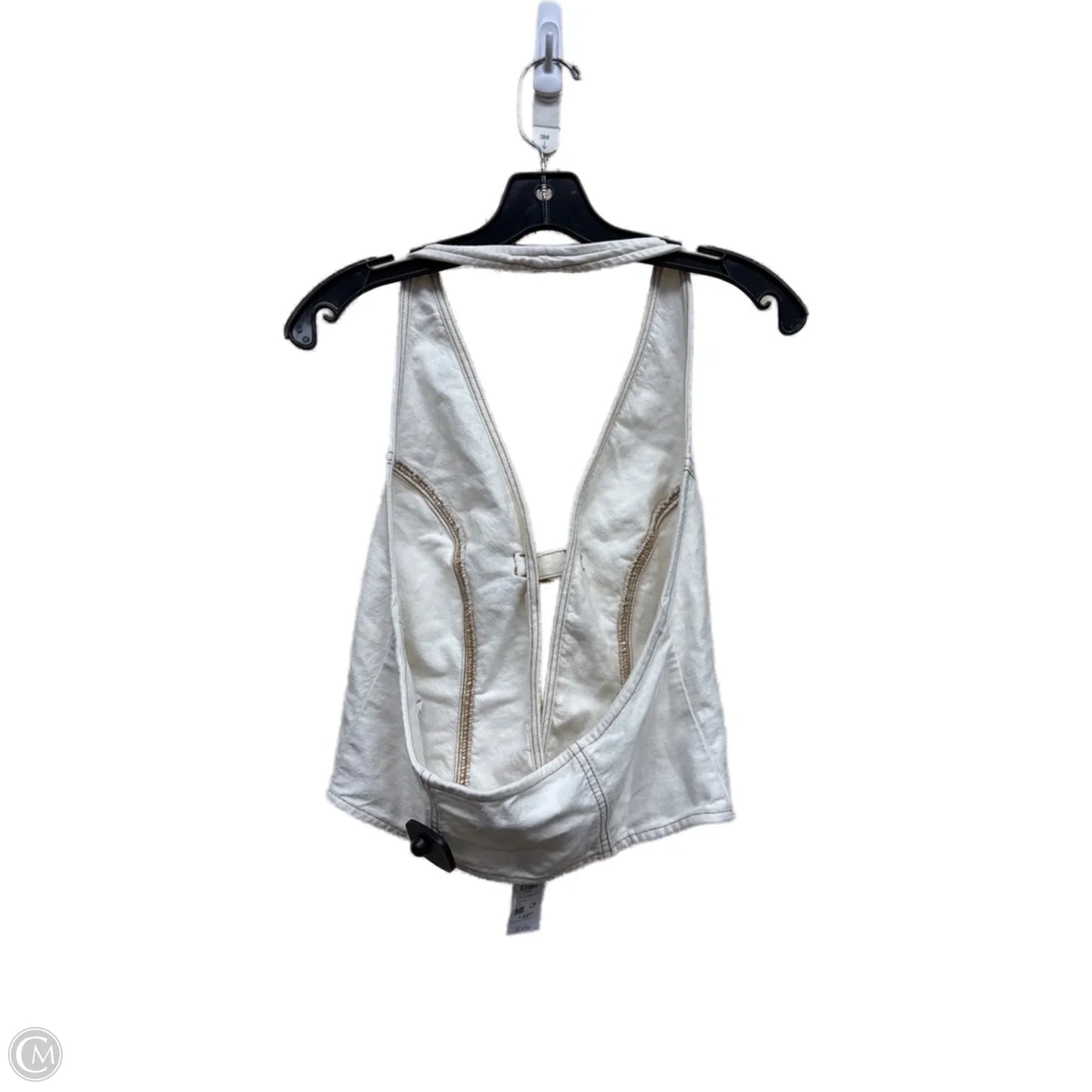 Top Sleeveless By Garage In White Denim, Size: M
