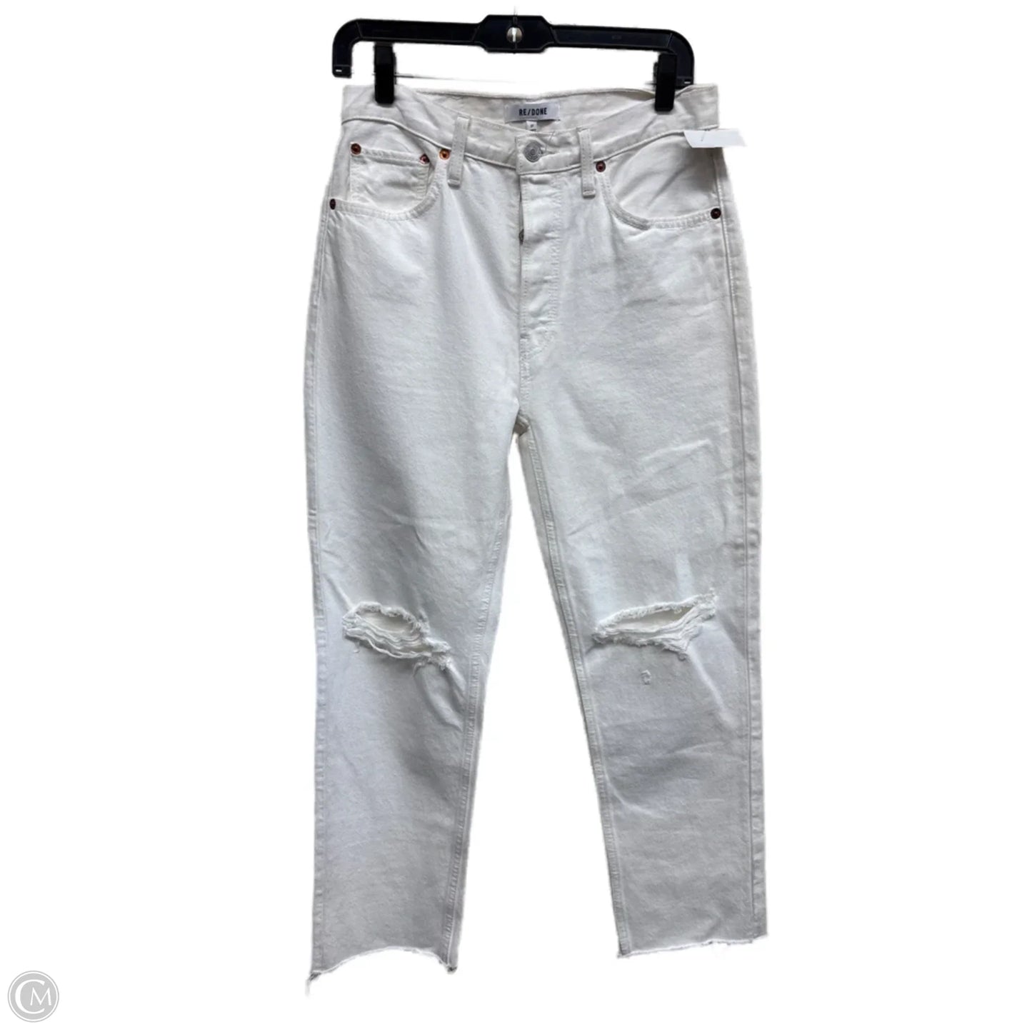 Jeans Straight By Clothes Mentor In White Denim, Size: 4