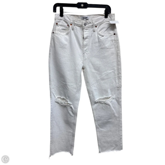 Jeans Straight By Clothes Mentor In White Denim, Size: 4