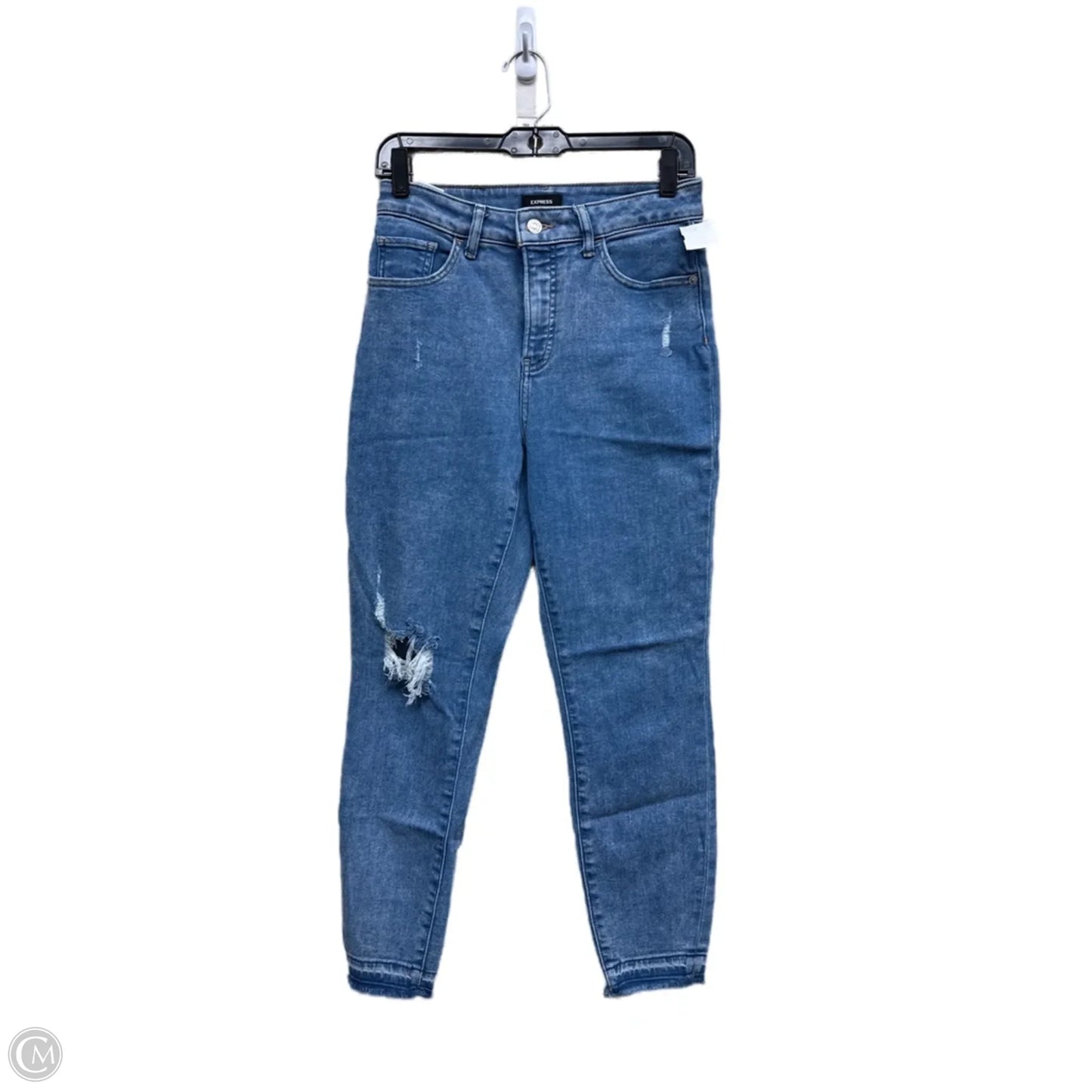 Jeans Straight By Express In Blue Denim, Size: 4