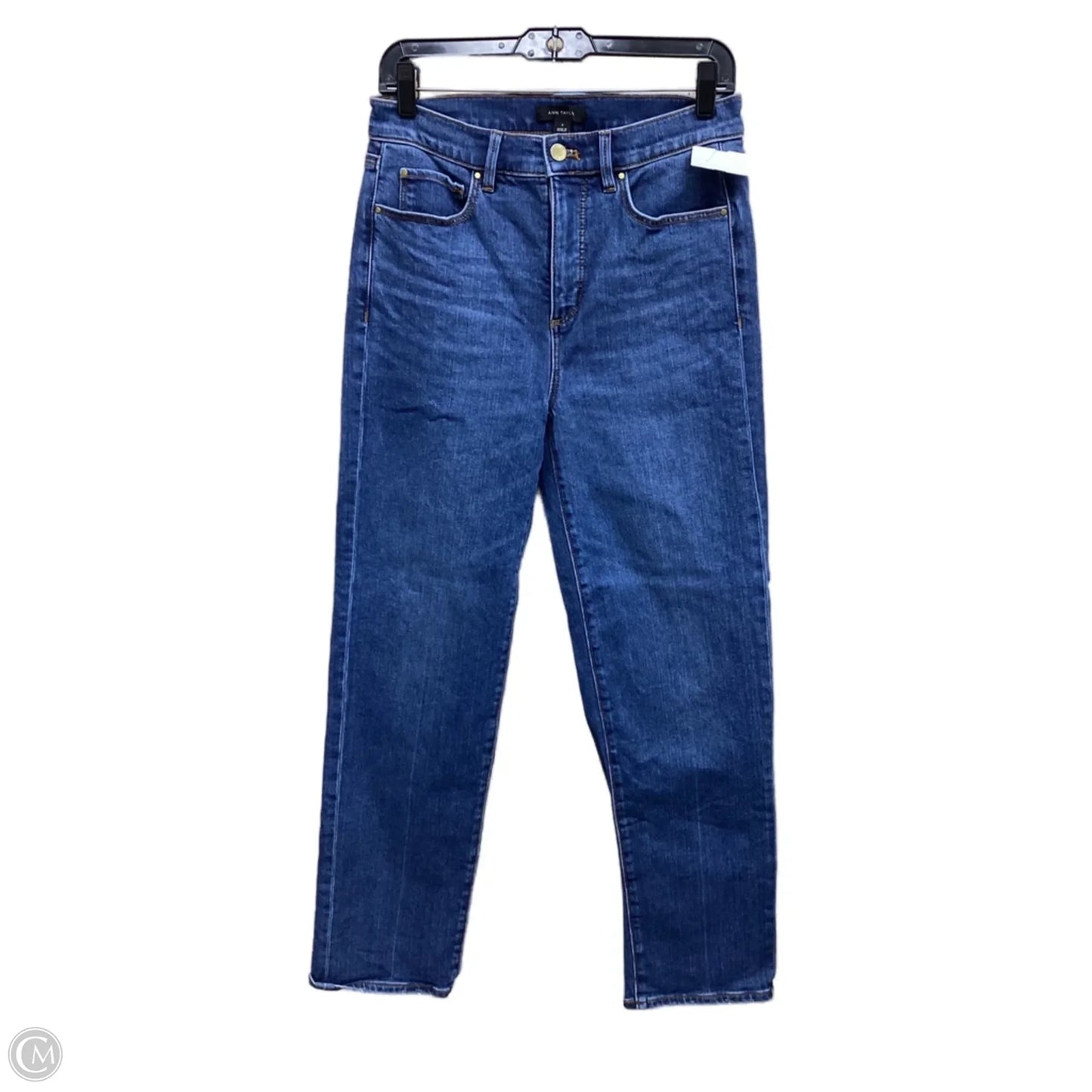 Jeans Straight By Ann Taylor In Blue Denim, Size: 4