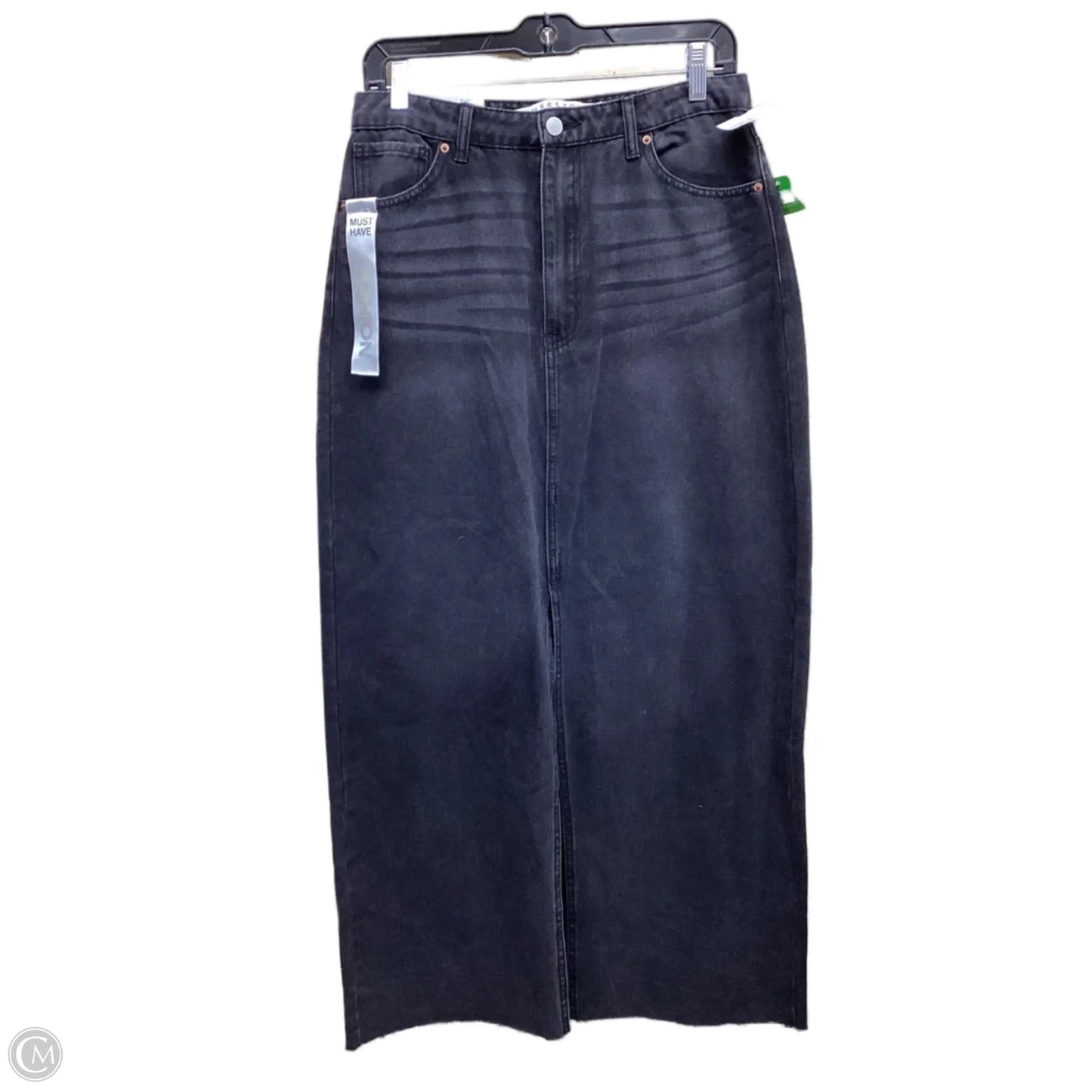 Skirt Maxi By Clothes Mentor In Black Denim, Size: L
