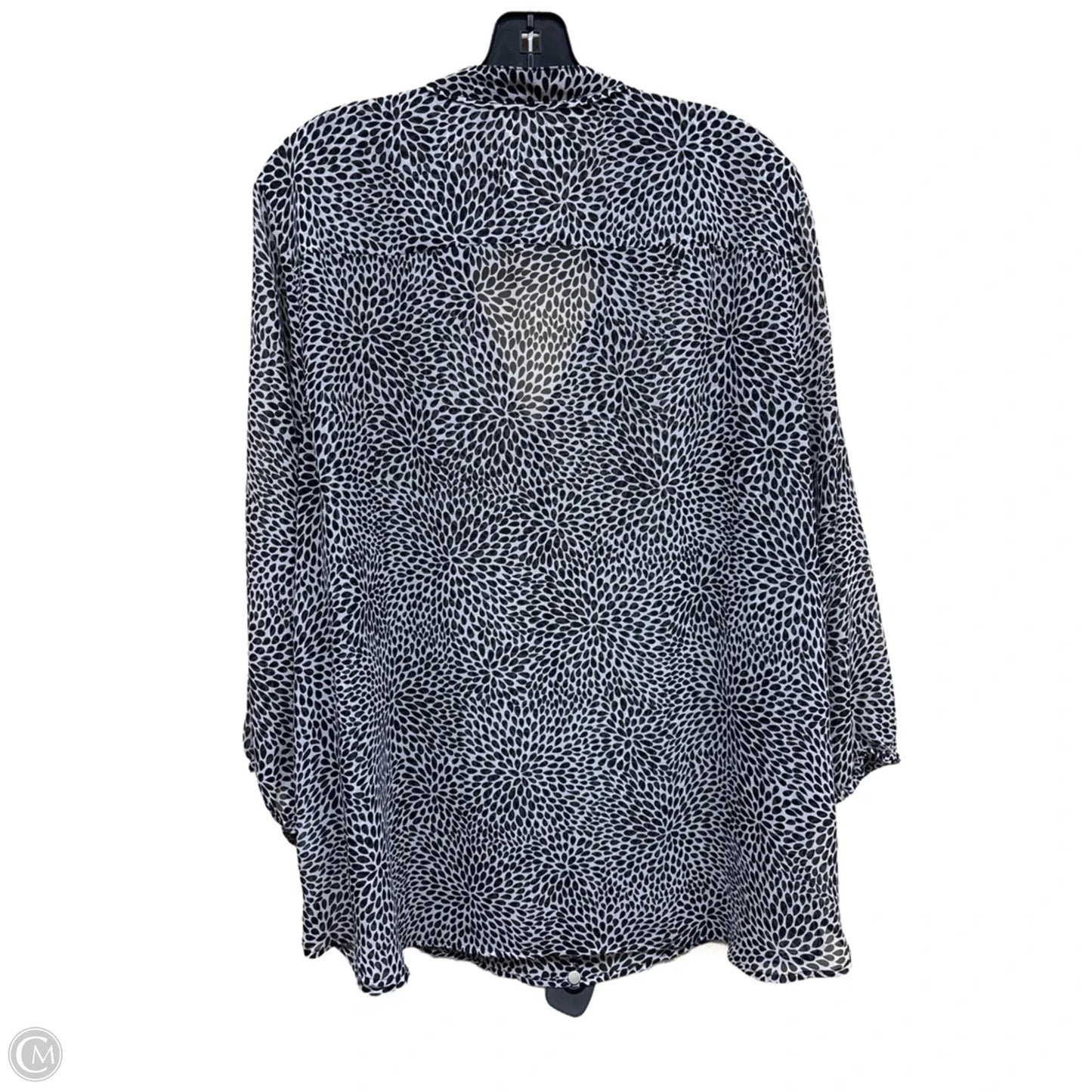 Top Long Sleeve By Liz Claiborne In Black & White, Size: 2x