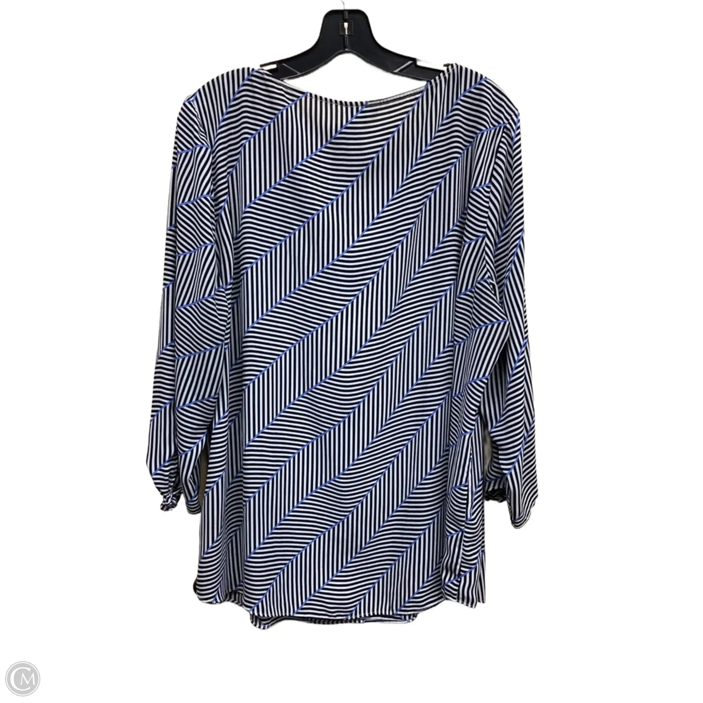 Top Long Sleeve By Talbots In Striped Pattern, Size: 2x