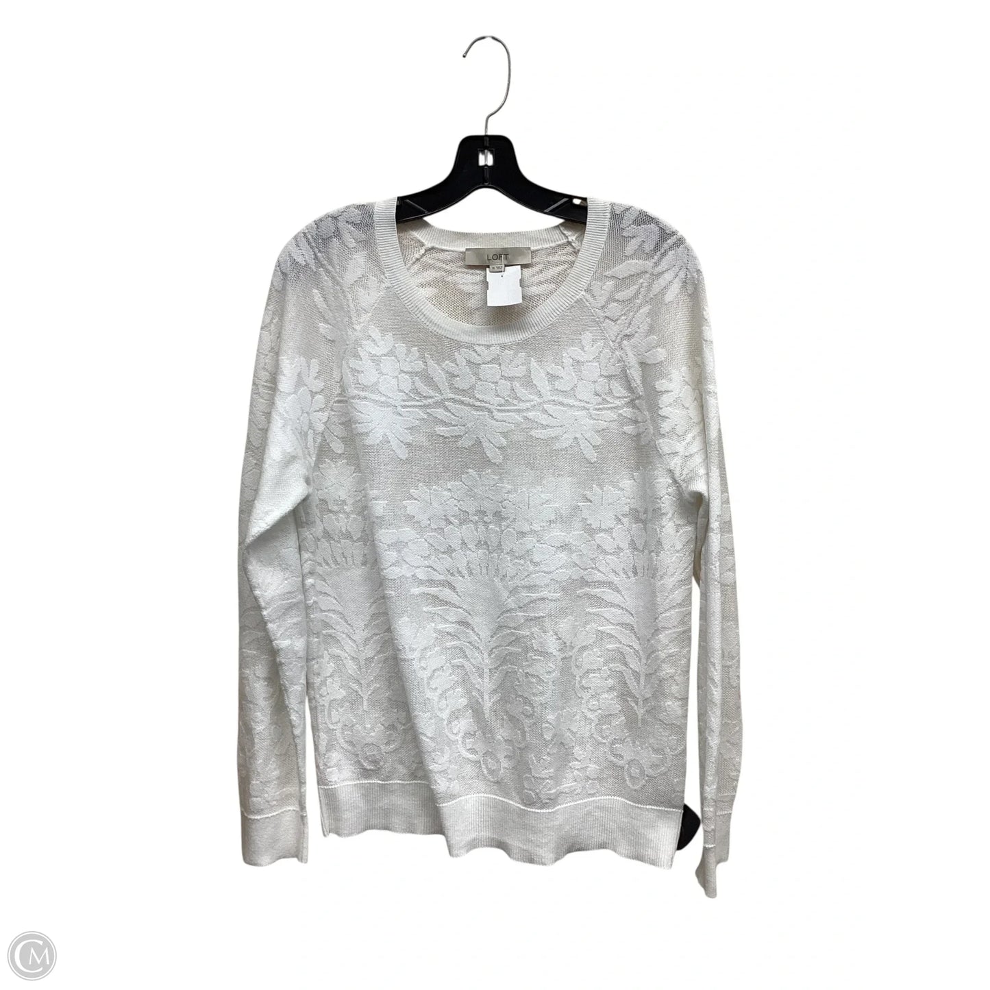 Top Long Sleeve By Loft In White, Size: Xl
