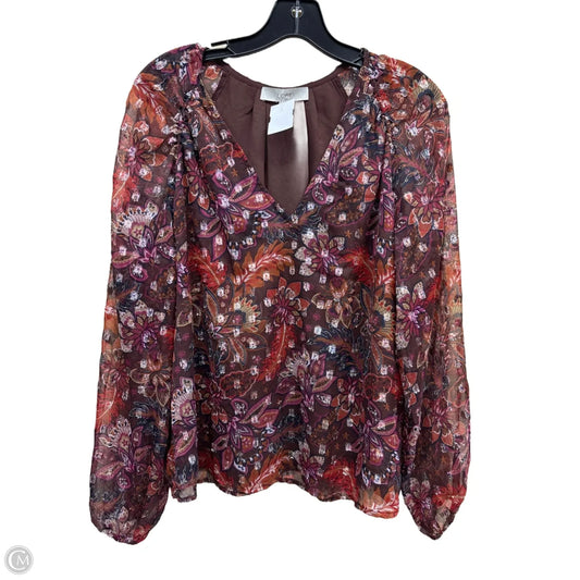 Top Long Sleeve By Loft In Multi-colored, Size: M