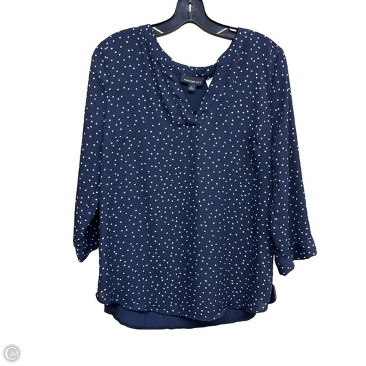 Top Long Sleeve By Fortune & Ivy In Polkadot Pattern, Size: M
