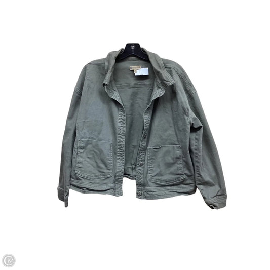 Jacket Denim By Democracy In Green Denim, Size: L