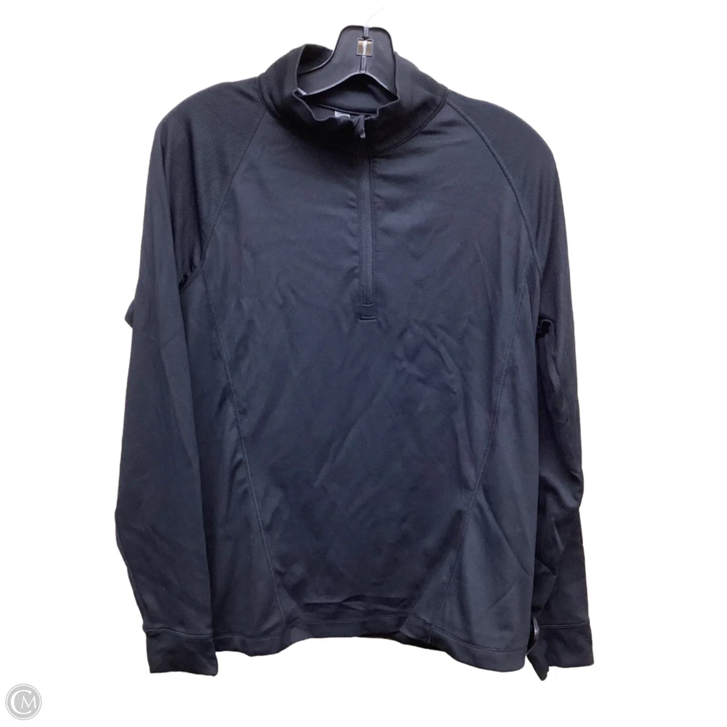 Athletic Top Long Sleeve Collar By Mondetta In Black, Size: L
