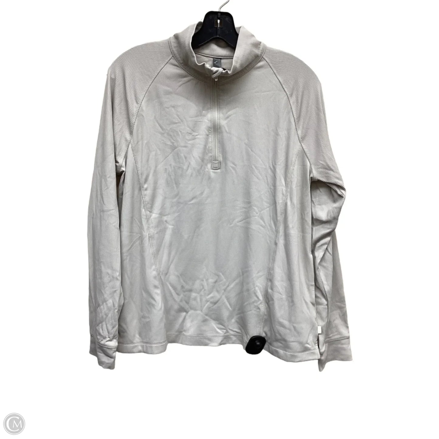 Athletic Top Long Sleeve Collar By Mondetta In Tan, Size: L