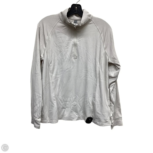 Athletic Top Long Sleeve Collar By Mondetta In Tan, Size: L