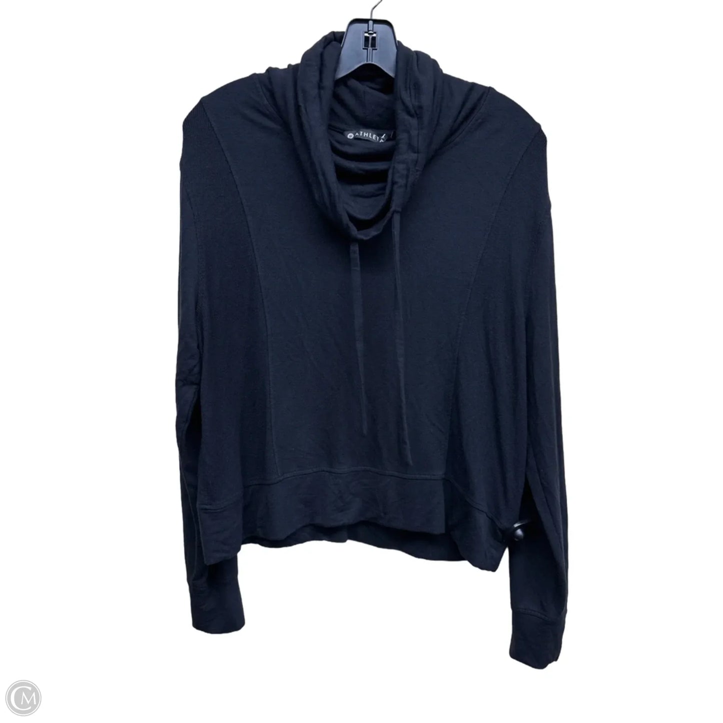 Athletic Top Long Sleeve Collar By Athleta In Black, Size: S
