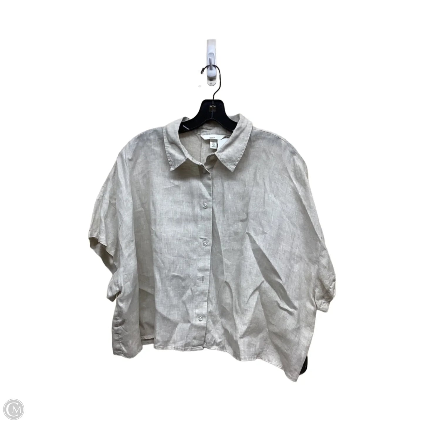 Top Short Sleeve By H&m In Tan, Size: L