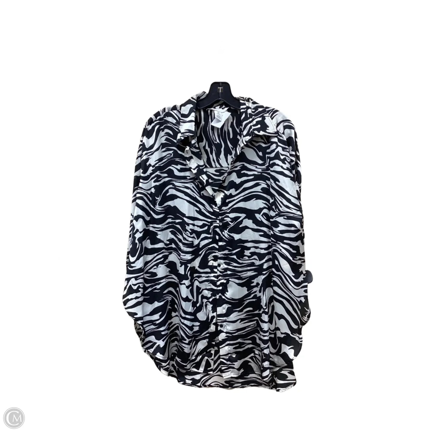 Top Long Sleeve By H&m In Zebra Print, Size: S