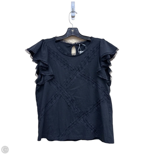 Top Short Sleeve By Anthropologie In Black, Size: M