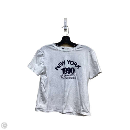Top Short Sleeve By Zara In White, Size: M