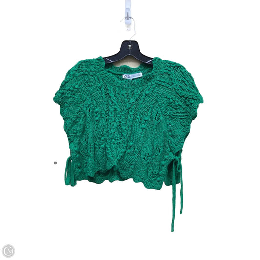 Top Short Sleeve By Zara In Green, Size: S