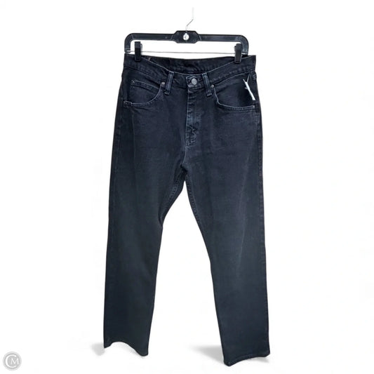 Jeans Straight By Wrangler In Black Denim, Size: 10