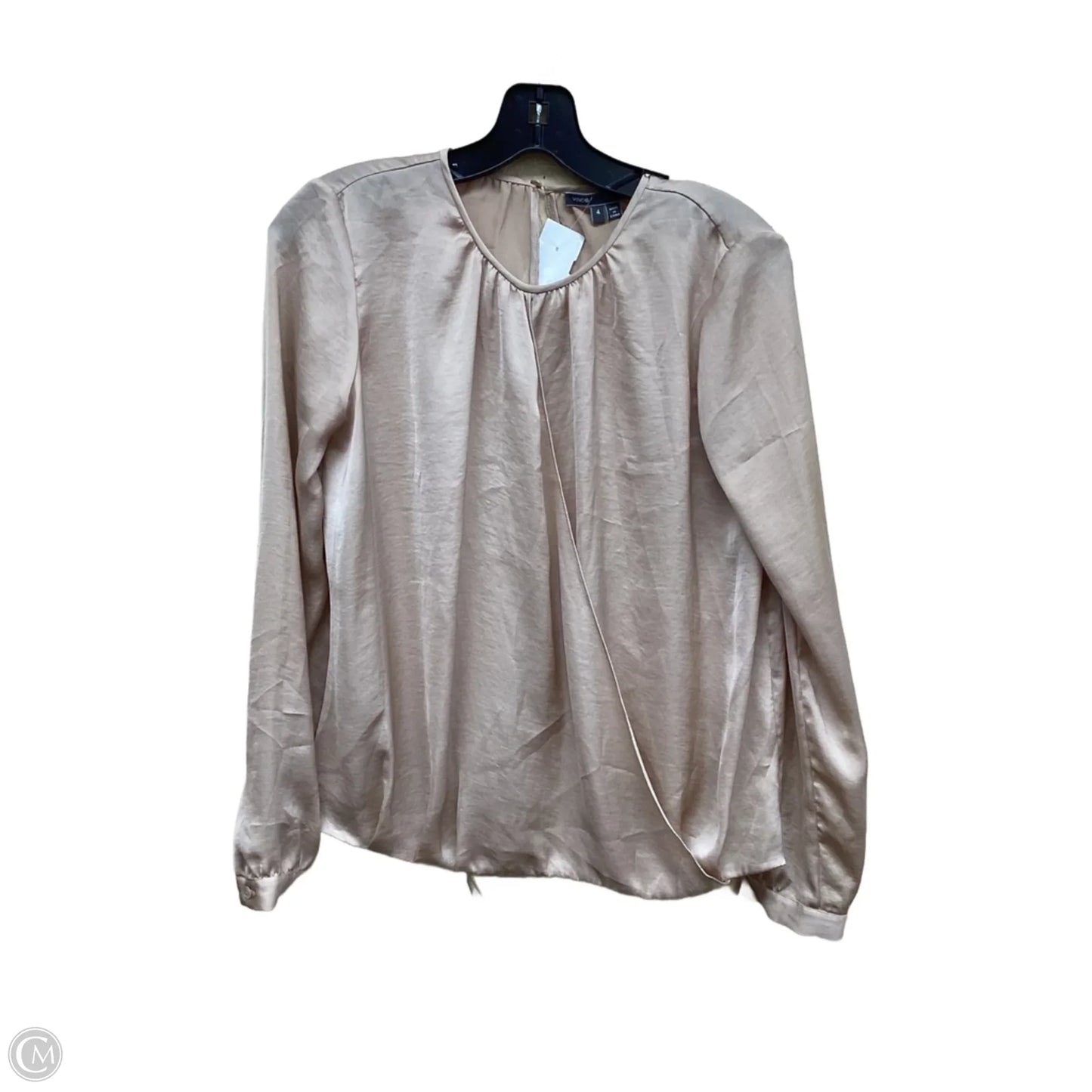 Top Long Sleeve By Vince In Tan, Size: S