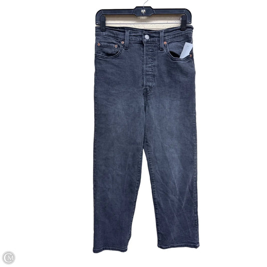 Jeans Straight By Levis In Black Denim, Size: 4