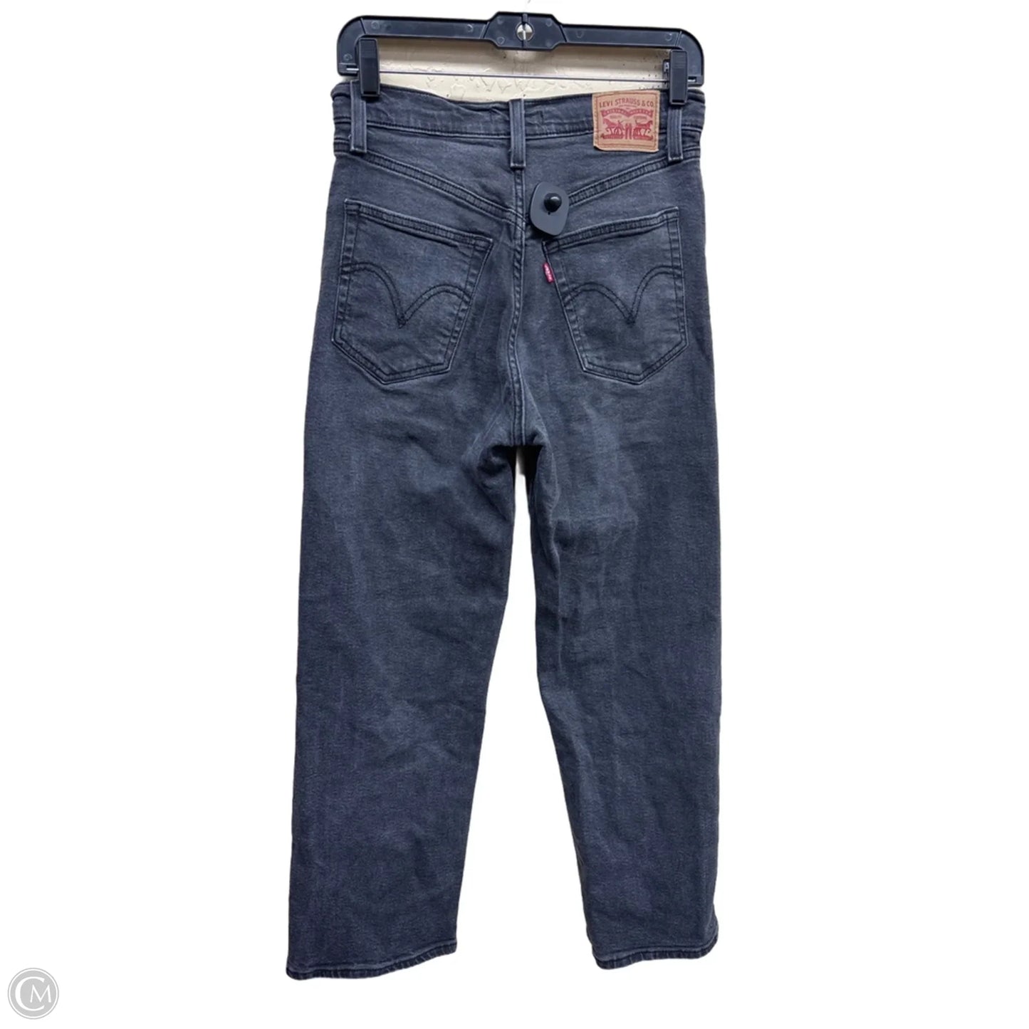 Jeans Straight By Levis In Black Denim, Size: 4