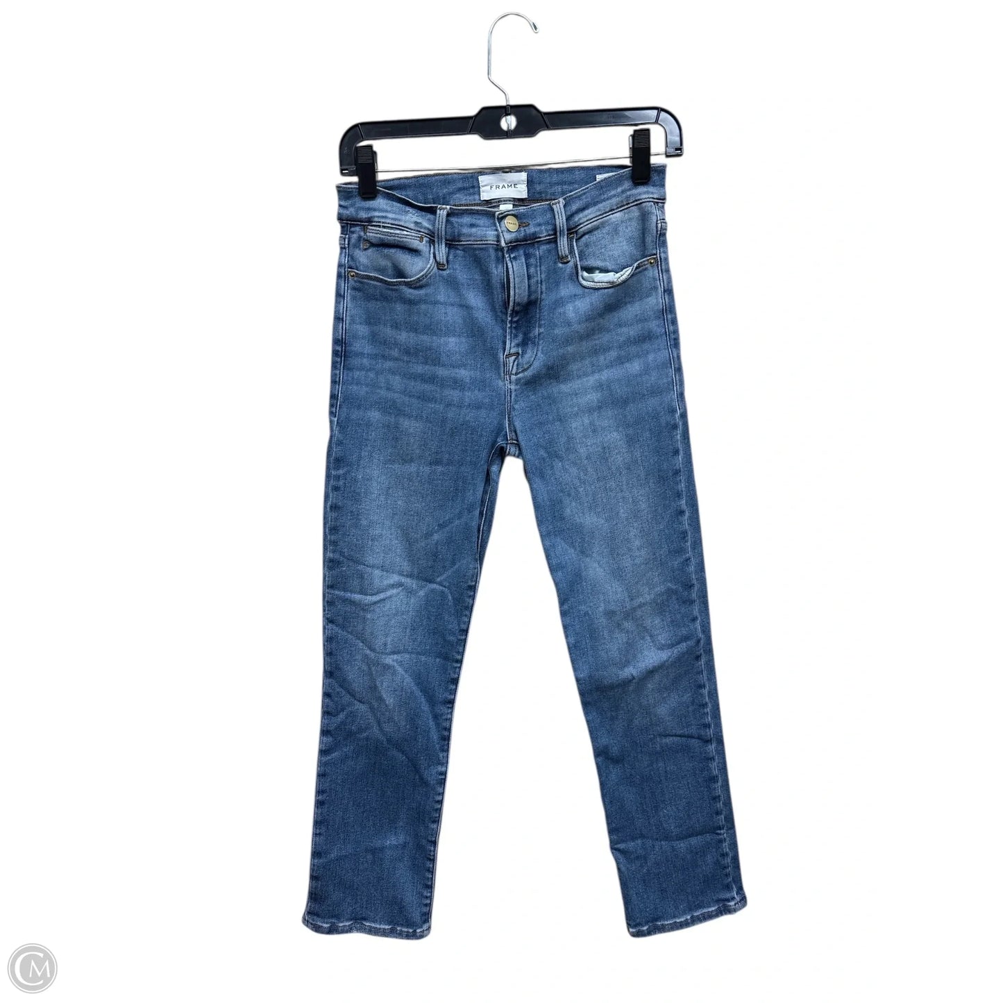 Jeans Skinny By Frame In Blue Denim, Size: 4