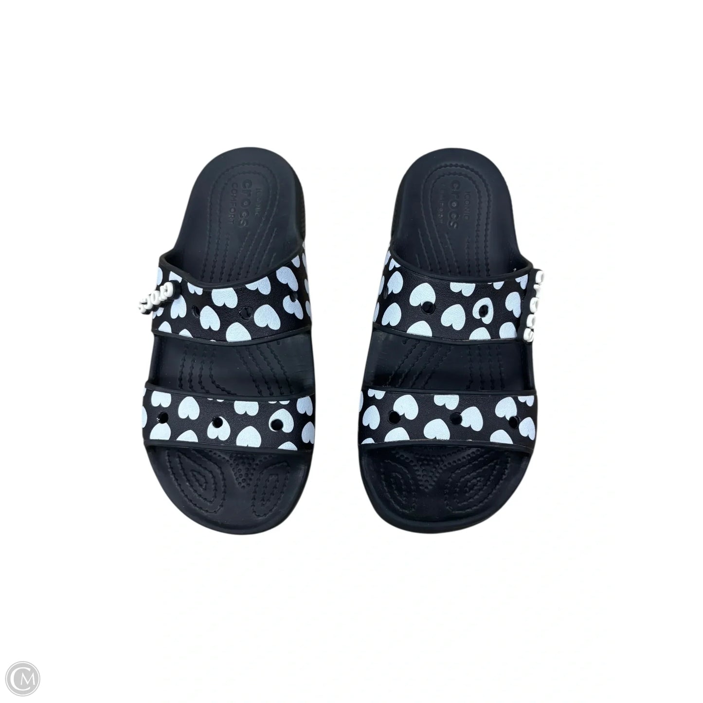 Sandals Flats By Crocs In Black, Size: 7