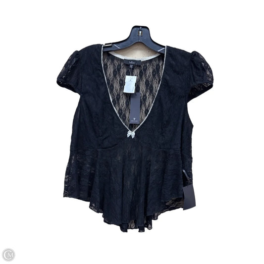 Top Short Sleeve By Lulus In Black, Size: Xl