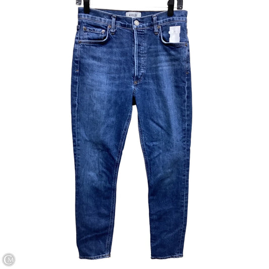 Jeans Straight By Agolde In Blue Denim, Size: 4