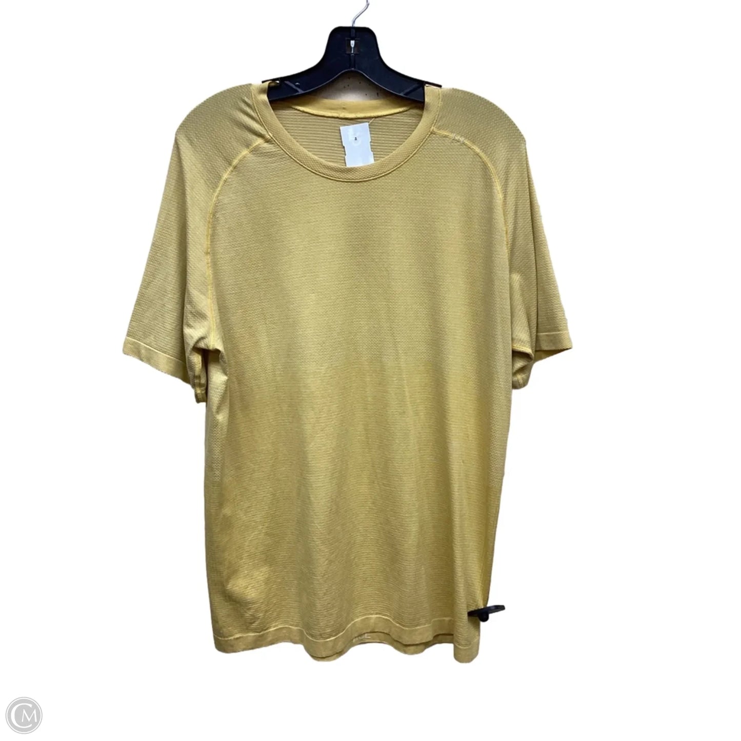 Athletic Top Short Sleeve By Lululemon In Yellow, Size: L