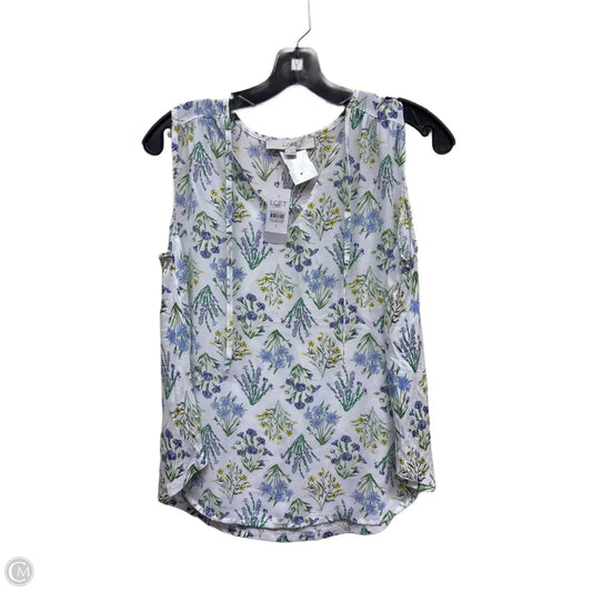 Top Sleeveless By Loft In Floral Print, Size: S