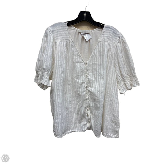 Top Short Sleeve By Loft In White, Size: Xl