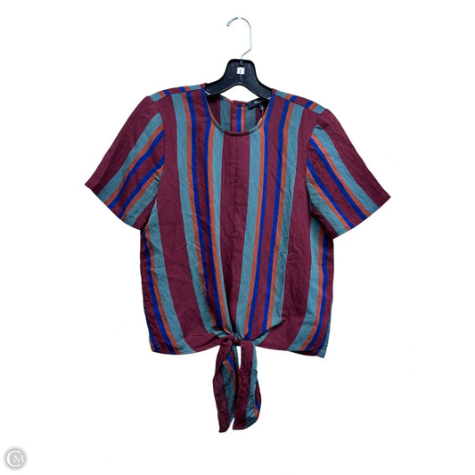 Top Short Sleeve By Madewell In Striped Pattern, Size: Xs
