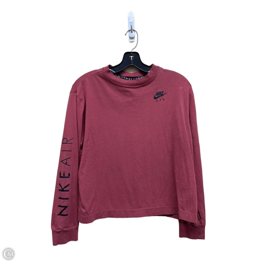 Athletic Top Long Sleeve Crewneck By Nike In Pink, Size: S