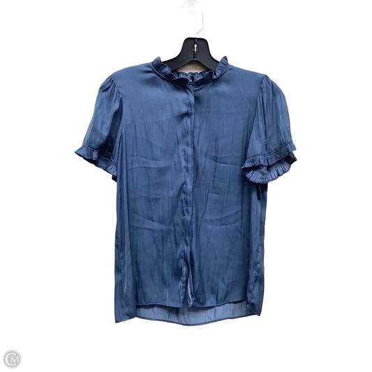 Top Short Sleeve By Tahari By Arthur Levine In Blue