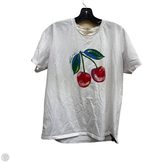 Top Short Sleeve By Michael By Michael Kors In White, Size: L