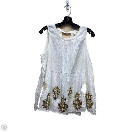 Top Sleeveless By Maeve In White, Size: M