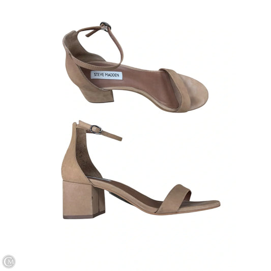 Sandals Heels Block By Steve Madden In Tan, Size: 8.5