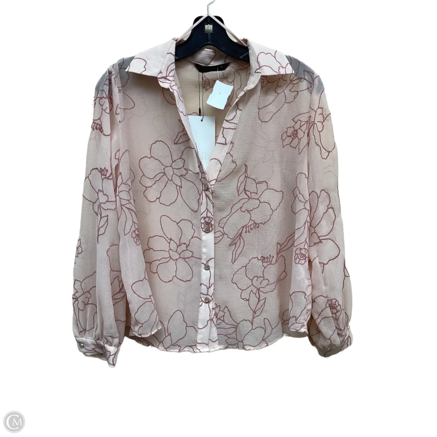 Top Long Sleeve By Zara In Pink, Size: S