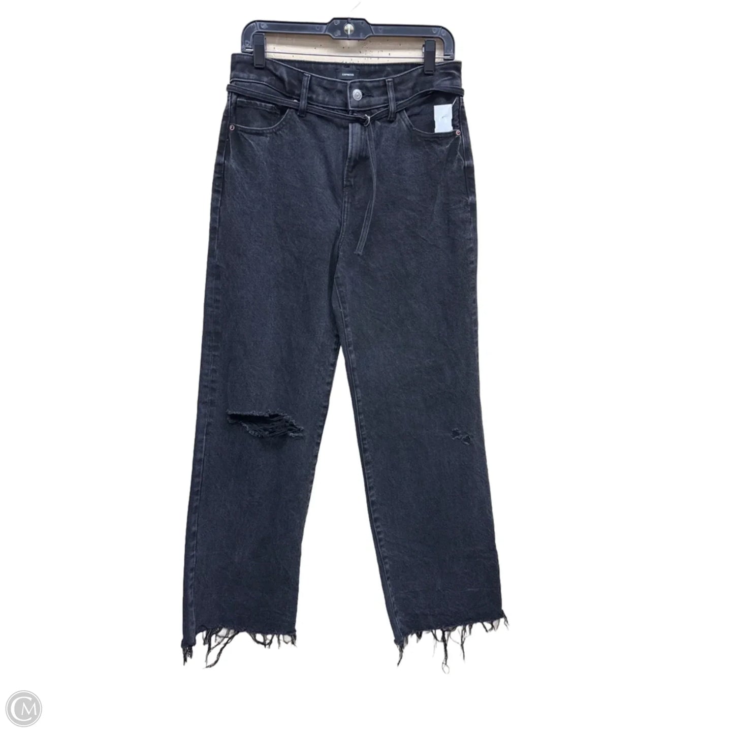 Jeans Straight By Express In Black Denim, Size: 6
