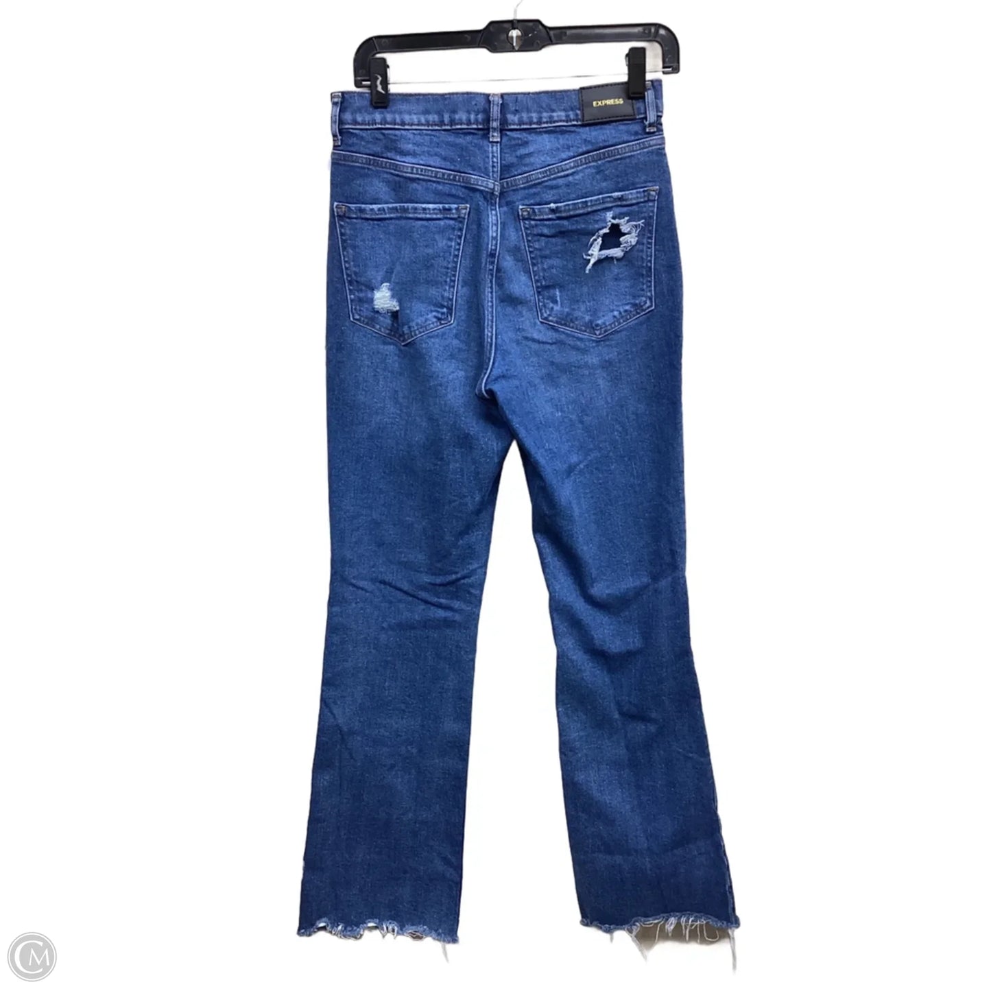 Jeans Straight By Express In Blue Denim, Size: 4